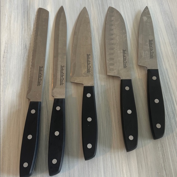 5 Tools of the Trade Knife Set with Black Handles - Picture 1 of 8